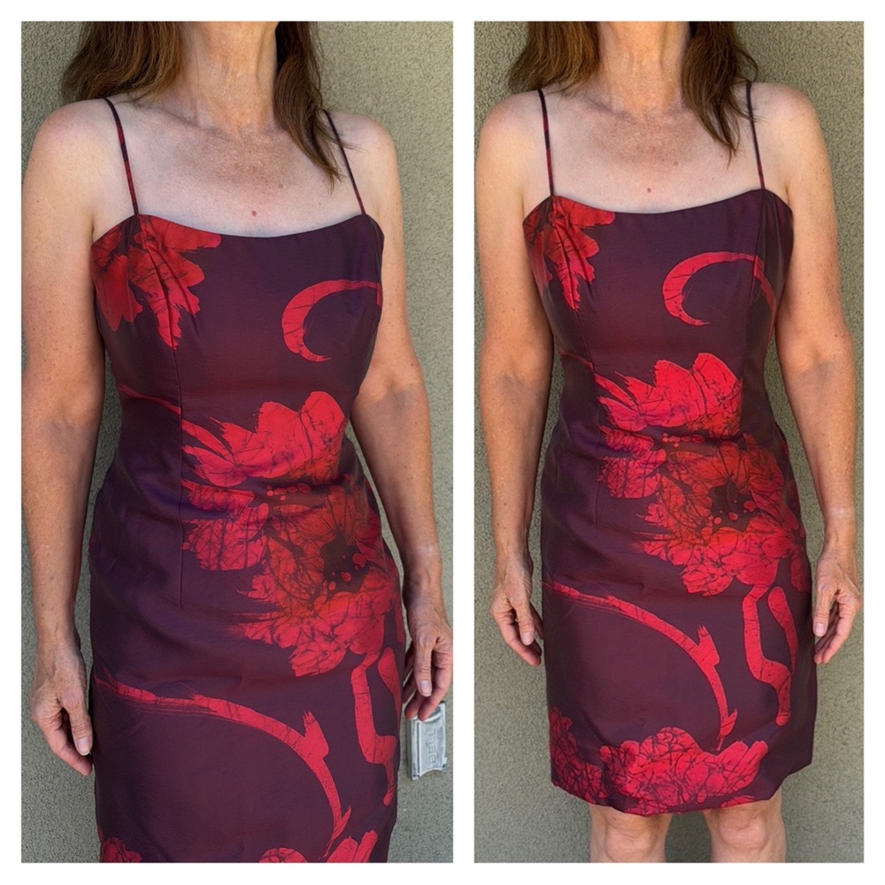 1990s Roland Nivelais floral silk jacquard mini dress